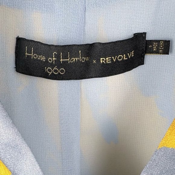 House of Harlow 1960 Blue and Yellow Brushstroke Mini Dress, Size S - Picture 8 of 12